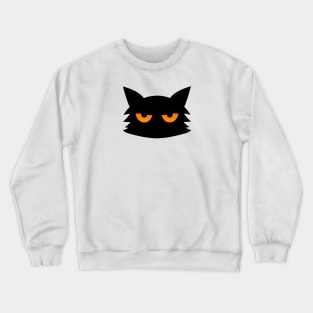 Black Cat  Creepy Spooky  Halloween Crewneck Sweatshirt